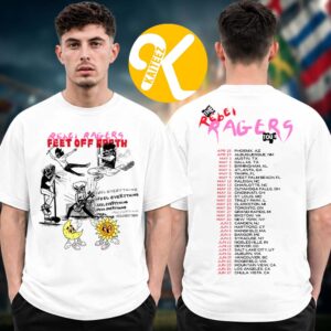 Kid Cudi Merch Rebel Ragers Tour 2026 Feet Off Earth Tour Dates Two Sided Unisex T-Shirt