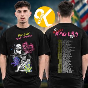 Kid Cudi Merch Rebel Ragers Tour 2026 Tour Dates Black Two Sided Unisex T Shirt