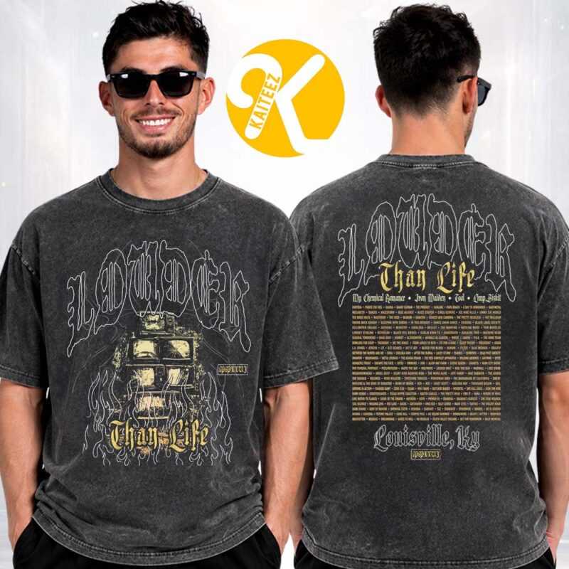 Louder Than Life Festival 2026 Merch At Kentucky Expo Center In Louisville KY On September 17 18 19 20 2026 Fire TV Line Up Two Sided Washed T Shirt