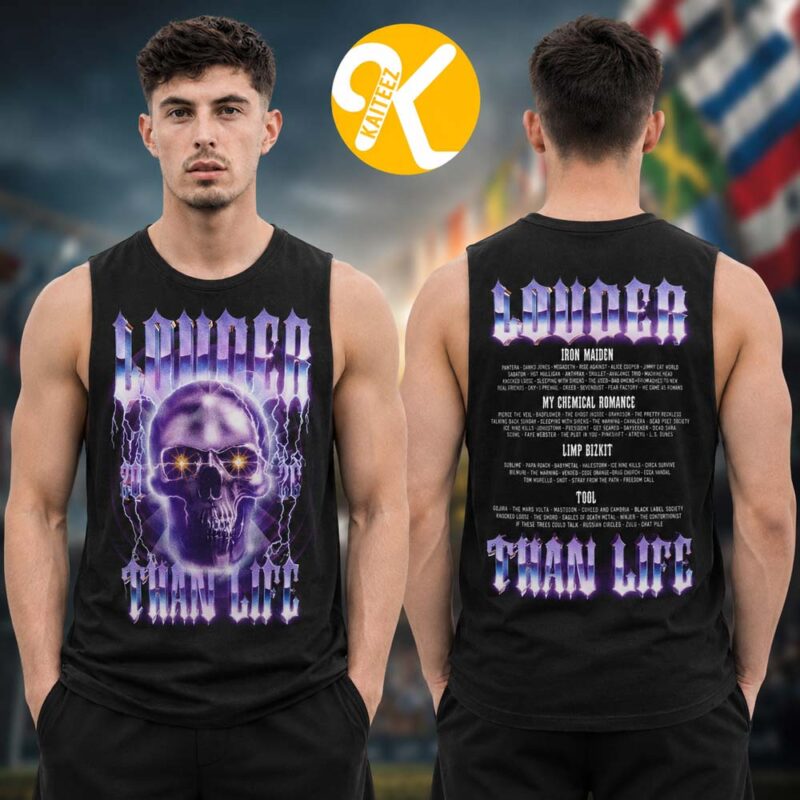 Louder Than Life Festival 2026 Merch At Kentucky Expo Center In Louisville KY On September 17 18 19 20 2026 Skull Shock Line Up Two Sided Tank Top
