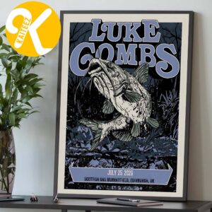 Luke Combs Edinburgh UK Exclusive Poster Night 2 At Scottish Gas Murrayfield In Edinburgh UK On July 25 2026 Home Decor Poster Canvas