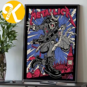 Metallica M72 London Limited Edition Poster Pop Up Store At London Stadium In London UK On July 3 5 2026 Home Decor Poster Canvas