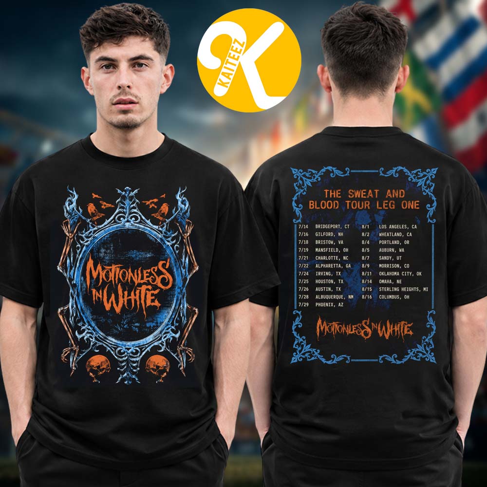 Motionless In White Merch The Sweat And Blood Tour 2026 Mirror Tour Dates Two Sided Unisex T-Shirt Motionless In White Merch The Sweat And Blood Tour 2026 Mirror Tour Dates Two Sided Unisex T-Shirt