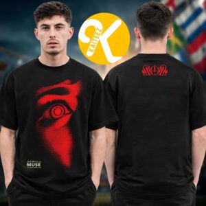 Muse Band Merch The Wow! Signal USA Tour 2026 Red Graphic Eyes Two Sided Unisex T-Shirt