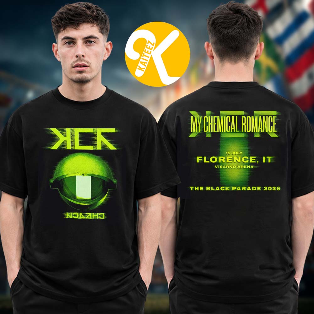 My Chemical Romance Firenze IT Exclusive Event Tee The Black Parade Tour 2026 At Visarno Arena In Firenze IT On July 15 2026 Green Light Two Sided Unisex T-Shirt My Chemical Romance Firenze IT Exclusive Event Tee The Black Parade Tour 2026 At Visarno Arena In Firenze IT On July 15 2026 Green Light Two Sided Unisex T-Shirt