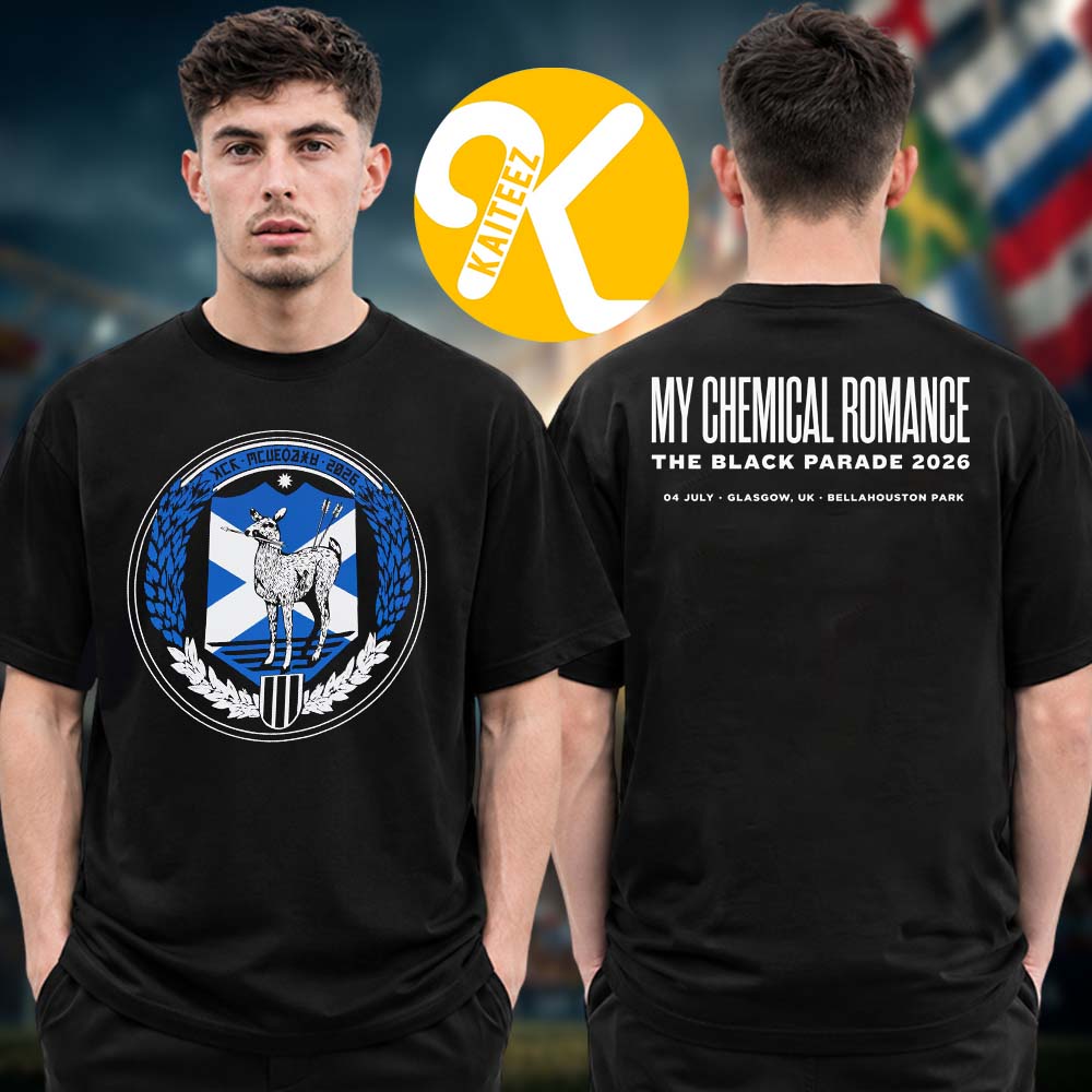 My Chemical Romance MCR Glasgow Exclusive Event Tee The Black Parade 2026 Tour At Bellahouston Park In Glasgow UK On July 4 2026 Two Sided Unisex T-Shirt My Chemical Romance MCR Glasgow Exclusive Event Tee The Black Parade 2026 Tour At Bellahouston Park In Glasgow UK On July 4 2026 Two Sided Unisex T-Shirt