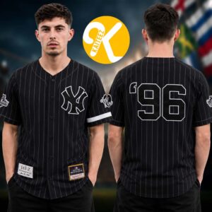 New York Yankees x Jay Z Reasonable Doubt x Mitchell And Ness Black Baseball Jersey