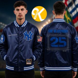 New York Yankees x Jay Z Reasonable Doubt x Mitchell And Ness Navy Baseball Jacket