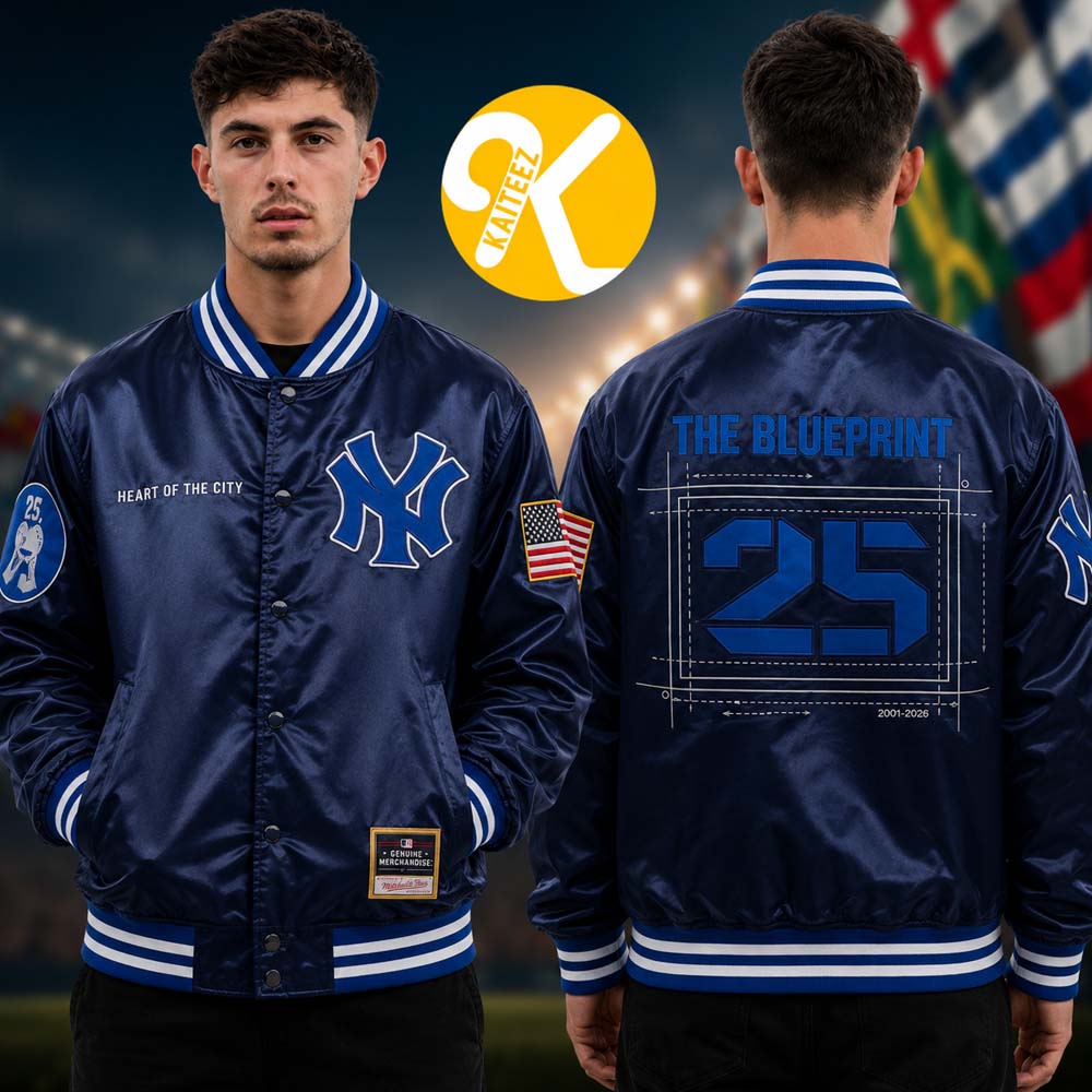 New York Yankees x Jay Z Reasonable Doubt x Mitchell And Ness Navy Baseball Jacket New York Yankees x Jay Z Reasonable Doubt x Mitchell And Ness Navy Baseball Jacket