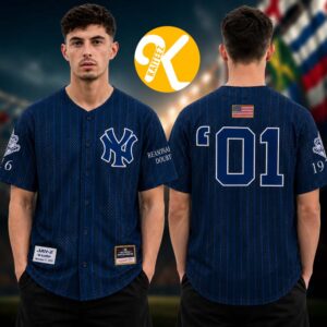 New York Yankees x Jay Z Reasonable Doubt x Mitchell And Ness Navy Baseball Jersey