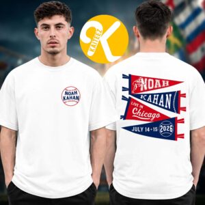Noah Kahan Chicago IL Event Shirt At Wrigley Field In Chicago IL On July 14 15 2026 Two Sided Unisex T-Shirt