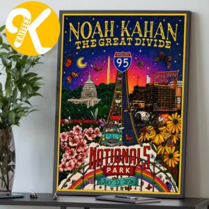 Noah Kahan Nationals Park Event Poster The Great Divide Tour 2026 At Nationals Park In Washington DC On July 22 2026 Home Decor Poster Canvas