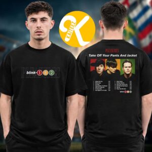 PLEASURES x Blink 182 Tracklist Photo Two Sided Unisex T-Shirt