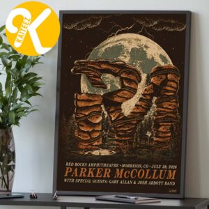 Parker McCollum Red Rocks Exclusive Merch Event Poster At Red Rocks Amphitheatre In Morrison CO On July 29 2026 Home Decor Poster Canvas