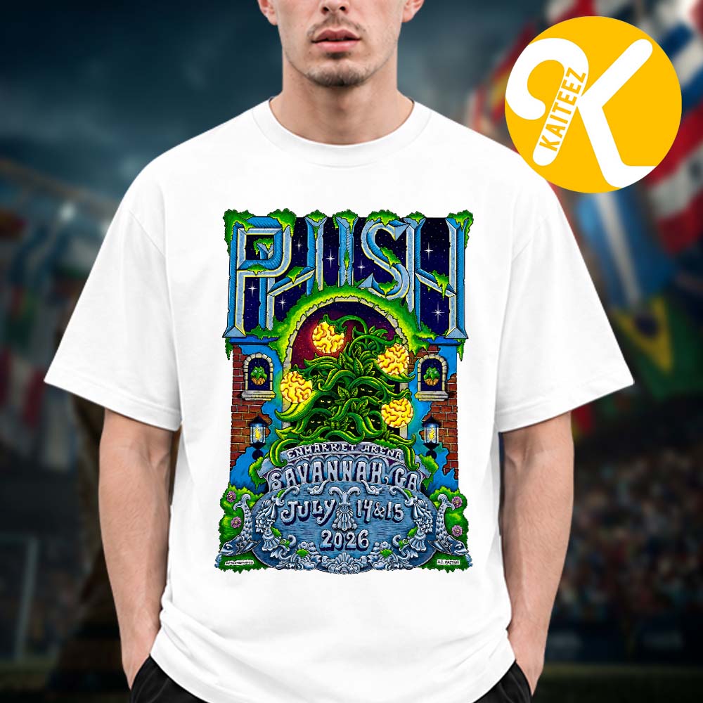 Phish Dry Goods Event Poster At Enmarket Arena In Savannah CA On July 14 15 2026 Unisex T-Shirt Phish Dry Goods Event Poster At Enmarket Arena In Savannah CA On July 14 15 2026 Unisex T-Shirt