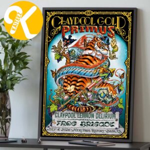 Primus The Claypool Gold Tour 2026 At Meritage Resort In Napa CA On July 4 2026 Home Decor Poster Canvas