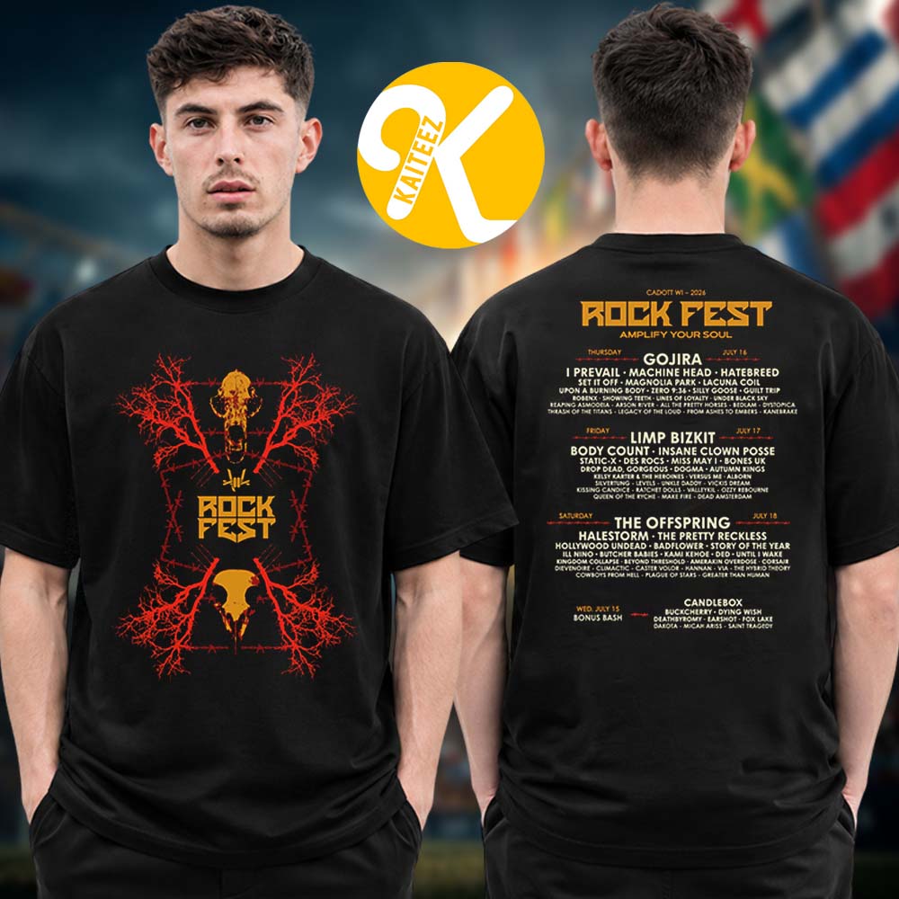 Rock Fest 2026 Merch Official Line Up Two Sided Unisex T-Shirt Rock Fest 2026 Merch Official Line Up Two Sided Unisex T-Shirt
