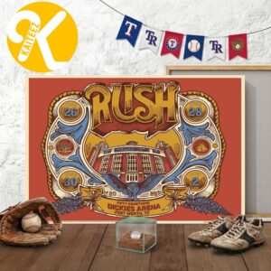 Rush Poster Four Shows Fifty Something Tour 2026 At Dickies Arena In Fort Worth TX On June 26 28 30 And July 2 2026 Home Decor Poster Canvas