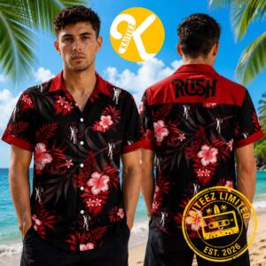 Rush Red Hibiscus Summer Hawaiian Shirt