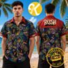 Rush Red Flowers On Blue Summer Hawaiian Shirt Rush Red Flowers On Blue Summer Hawaiian Shirt