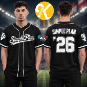 Simple Plan Merch The Bigger Than You Think US Tour 2026 Exclusive Baseball Jersey