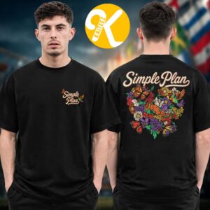 Simple Plan Merch The Bigger Than You Think US Tour 2026 Flower Heart Two Sided Unisex T-Shirt