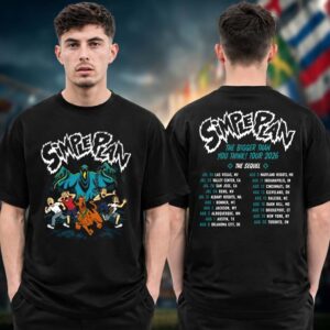 Simple Plan Merch The Bigger Than You Think US Tour 2026 Ghost Chase With Scooby Doo Tour Dates Two Sided Unisex T-Shirt