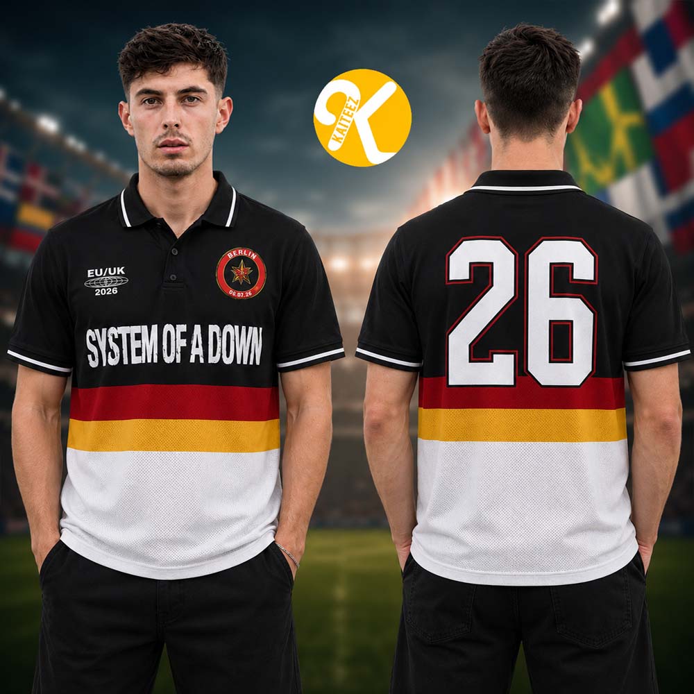 System Of A Down Berlin DE Exclusive Polo Jersey Shirt System Of A Down Berlin DE Exclusive Polo Jersey Shirt