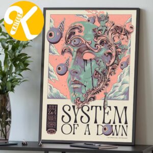 System Of A Down Event Poster Paris France European And UK Stadium Tour 2026 At Stade De France On July 2 4 2026 Home Decor Poster Canvas