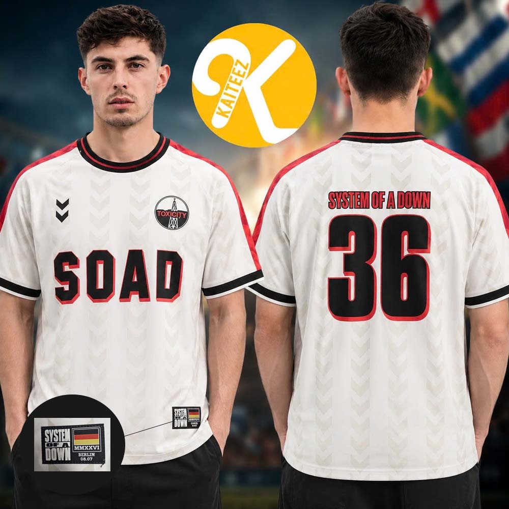 System Of A Down Exclusive Germany Pop Up Shop Merch White Football Jersey System Of A Down Exclusive Germany Pop Up Shop Merch White Football Jersey
