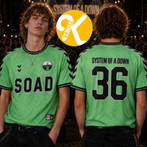 System Of A Down Exclusive Jersey Dusseldorf DE Merch EU And UK Tour 2026 Green Football Jersey