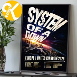 System Of A Down Exclusive Poster European And UK Stadium Tour 2026 Tour Dates Home Decor Poster Canvas