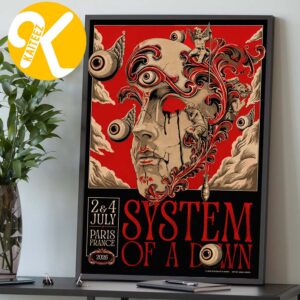 System Of A Down Exclusive Poster Paris France European And UK Stadium Tour 2026 On July 2 4 2026 Home Decor Poster Canvas