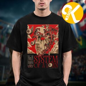 System Of A Down Exclusive Poster Paris France European And UK Stadium Tour 2026 On July 2 4 2026 Unisex T-Shirt