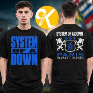 System Of A Down Exclusive Tee Paris France Merch European And UK Stadium Tour 2026 On July 2 4 2026 Two Sided Unisex T-Shirt