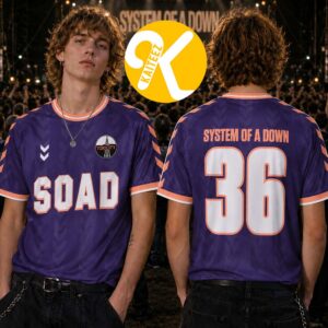 System Of A Down Merch EU And UK Tour 2026 Purple Football Jersey