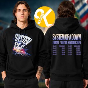 System Of A Down SOAD Merch EU And UK Tour 2026 Graphic Art Tour Dates Two Sided Unisex Hoodei Shirt