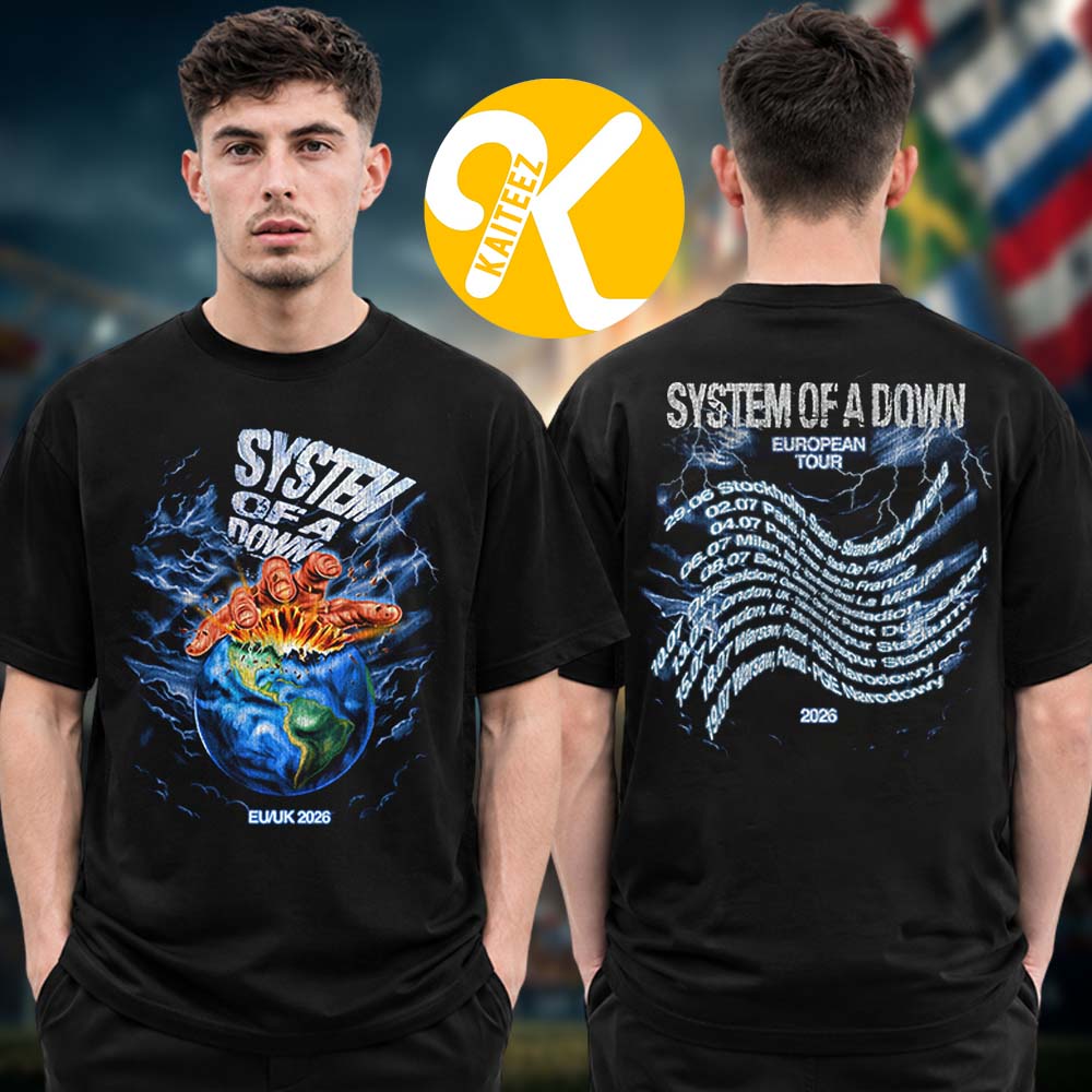 System Of A Down SOAD Merch EU And UK Tour 2026 World Shattered Tour Dates Two Sided Unisex T-Shirt System Of A Down SOAD Merch EU And UK Tour 2026 World Shattered Tour Dates Two Sided Unisex T-Shirt