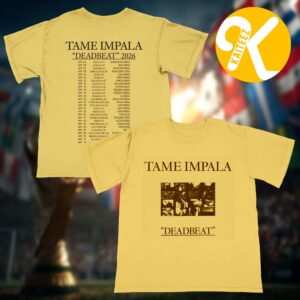 Tame Impala Deadbeat Tour 2026 Merch Yellow Photo Tour Two Sided Unisex T-Shirt