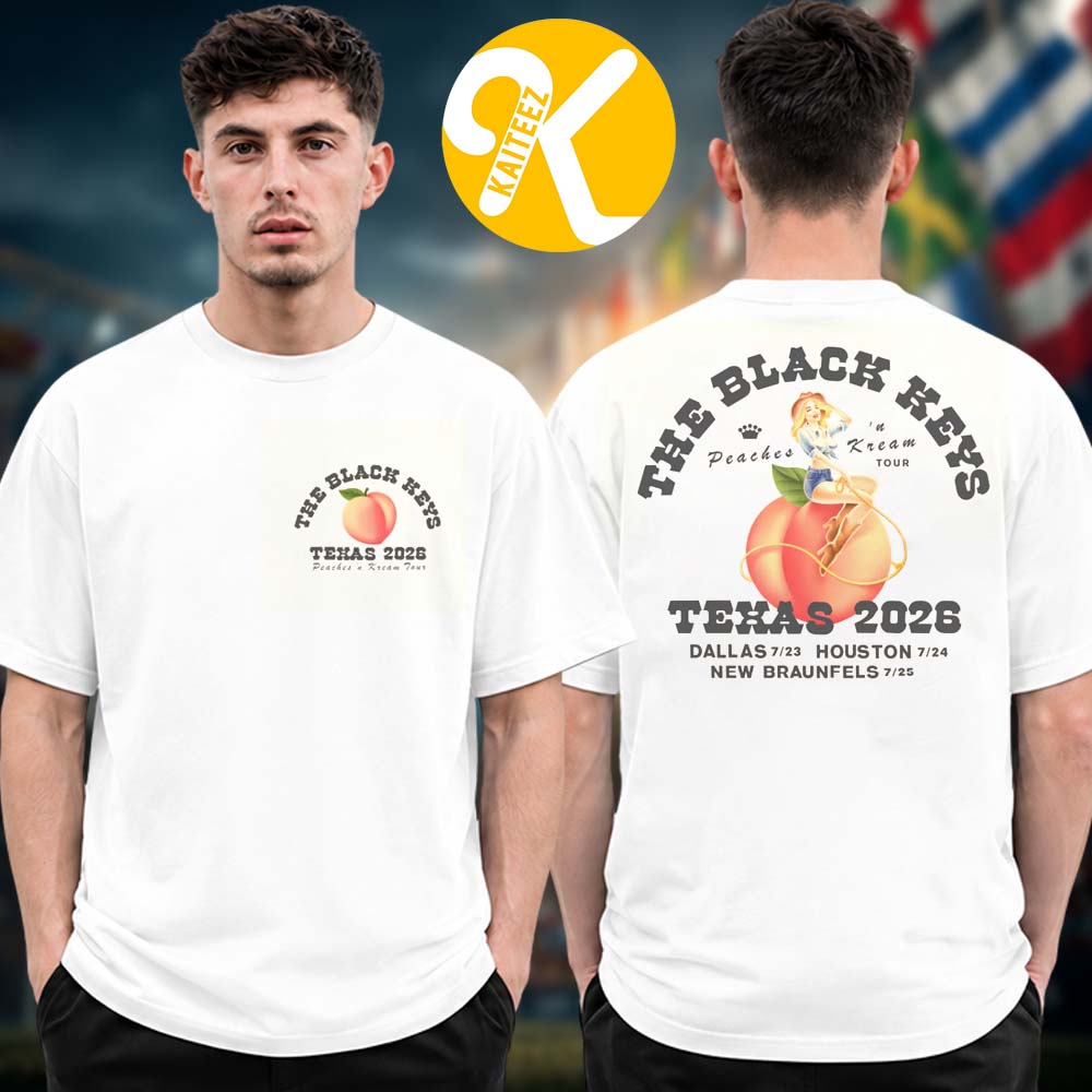 The Black Keys Peaches N Kream Tour 2026 Texas Tour Dates Two Sided Unisex T-Shirt The Black Keys Peaches N Kream Tour 2026 Texas Tour Dates Two Sided Unisex T-Shirt