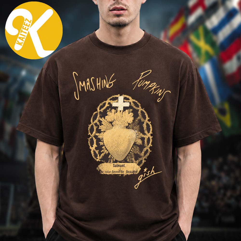 The Smashing Pumpkins Merch Gish Cross Heart Logo Brown Unisex T-Shirt The Smashing Pumpkins Merch Gish Cross Heart Logo Brown Unisex T-Shirt
