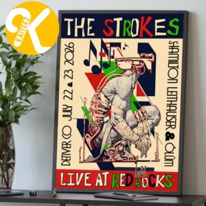 The Strokes Event Poster At Red Rocks In Denver CO On July 22 23 2026 Home Decor Poster Canvas