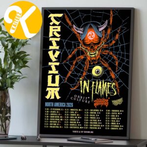 Trivium Band The Crown In The Grave Tour 2026 North America Tour Dates Home Decor Poster Canvas