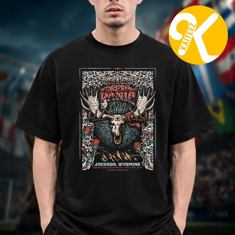 Widespread Panic Event Poster At Snow King Mountain In Jackson Hole WY On July 5 2026 Unisex T-Shirt Widespread Panic Event Poster At Snow King Mountain In Jackson Hole WY On July 5 2026 Unisex T-Shirt