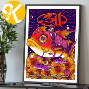 311 Band Long Beach CA Event Poster At Long Beach Amphitheater In Long Beach CA On August 18 2026 Home Decor Poster Canvas