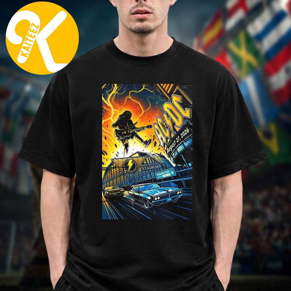 ACDC Atlanta GA Event Poster At Mercedes Benz Stadium In Atlanta GA On August 27 2026 Unisex T-Shirt ACDC Atlanta GA Event Poster At Mercedes Benz Stadium In Atlanta GA On August 27 2026 Unisex T-Shirt