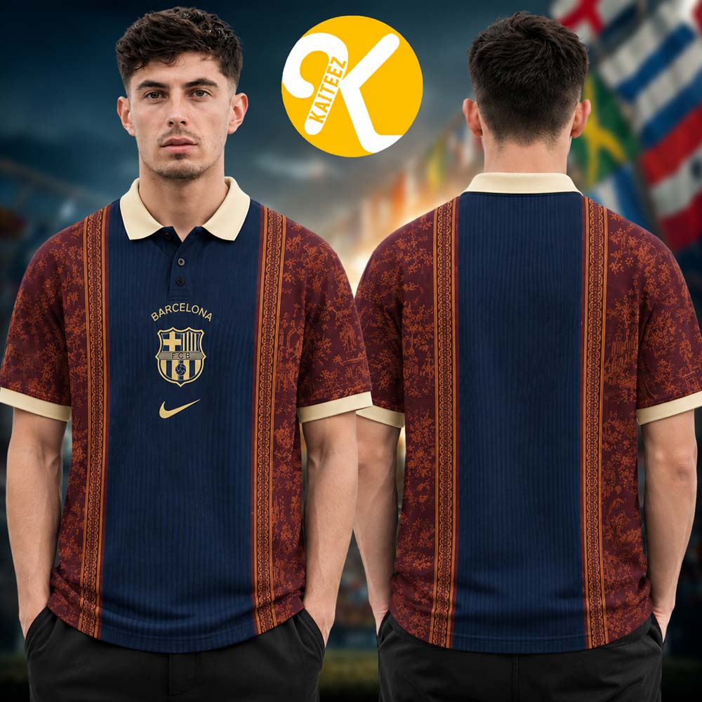 Barcelona x Nike x Dior Special Edition Heritage Polo Shirt Barcelona x Nike x Dior Special Edition Heritage Polo Shirt