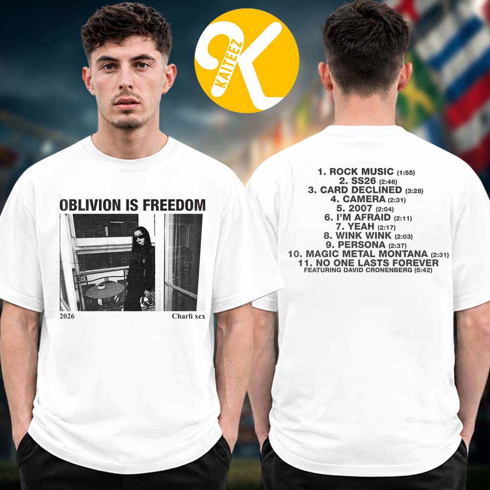 Charli XCX Merch Oblivion Is Freedom Tracklist Two Sided Unisex T-Shirt Charli XCX Merch Oblivion Is Freedom Tracklist Two Sided Unisex T-Shirt