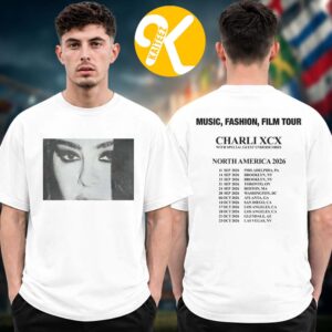 Charli XCX Music Fashion Film Tour 2026 North America Graphic Eyes Tour Dates Two Sided Unisex T-Shirt
