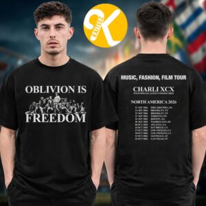 Charli XCX Music Fashion Film Tour 2026 North America Oblivion Is Freedom Tour Dates Two Sided Unisex T-Shirt